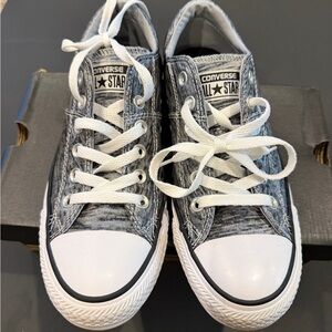 Converse Low Top Sneakers in Washed Black/Gray & White - Like New